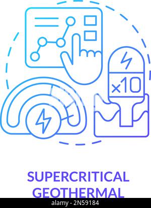 Icona del concetto di gradiente blu geotermico supercritico Illustrazione Vettoriale