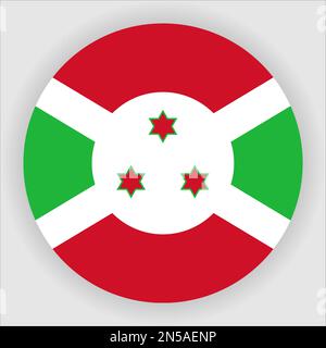 Burundi Flat bandiera arrotondata icona pulsante vettore Illustrazione Vettoriale