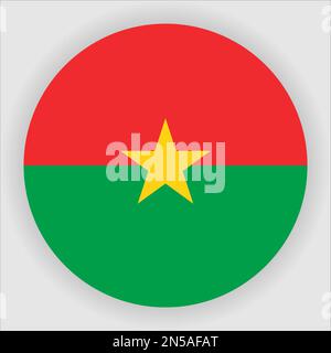 Burkina Faso Flat Rounded Flag icona pulsante vettore Illustrazione Vettoriale