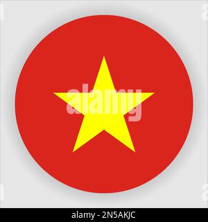 Vietnam Flat arrotondato icona bandiera vettore pulsante Illustrazione Vettoriale