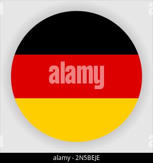 Germania Flat Rounded Flag icona Button Vector Illustrazione Vettoriale