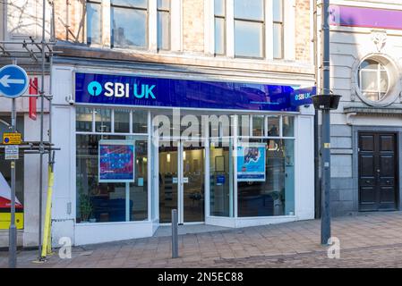 Filiale della state Bank of India UK o SBI UK in Queen Street, Wolverhampton centro città Foto Stock