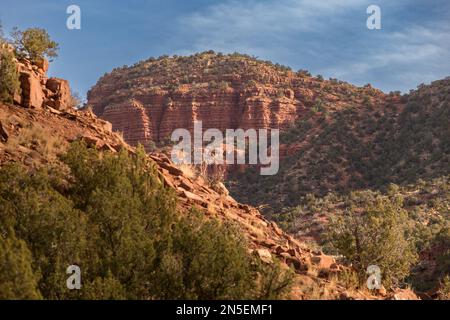 Splendide formazioni rocciose di roccia rossa nella campagna del New Mexico Foto Stock