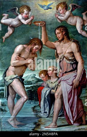 Il Battesimo di Cristo dal 1548 al 49 di Vasari Giorgio Vasari (1511-1574), Museo Diocesano di Arte Sacra di Arezzo, Museo delle Belle Arti, Italia, Foto Stock