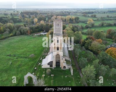 Una vista aerea di Wymondham Abbey Norfolk Regno Unito Foto Stock