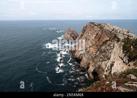 Paesaggi intorno a Cabo de Peñas, nelle Asturie, Spagna. Foto Stock