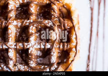 Una cialda, citata anche con le parole straniere cialda, cialda, cialda o cialda, è una tipica colazione belga e francese del nord. Foto Stock