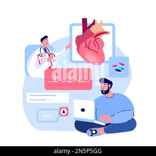 Cardiologo medico Consultate paziente Man.Online Medical Hospital.Internet Online Diagnostica fluorografia.cuore desease,pressione arteriosa cardiogramma Foto Stock