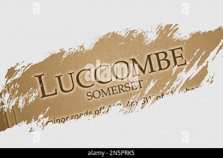 LUCCOMBE - in inglese vocabolario lingua parola con riferimento villaggio nome evidenziato Foto Stock