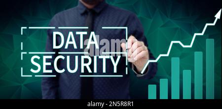 Didascalia concettuale sicurezza dei dati. Word scritto su Confidentiality Disk Encryption Backup Password Shielding Foto Stock