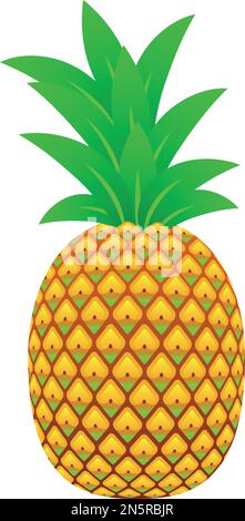 Ananas - frutta estiva - Vector illustrazione cartoon icona piatta isolato Illustrazione Vettoriale