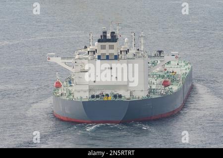 Una nave cisterna che trasporta liquidi tra i porti Foto Stock