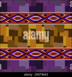 Un ornamento tradizionale dei popoli e dei paesi australiani, in cui i colori saturi attraggono fortuna e ricchezza. Tappeti tessuti da donna con ornam Illustrazione Vettoriale