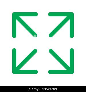 Espandere la linea dell'icona isolata su sfondo bianco. Icona sottile nera piatta sullo stile moderno. Simbolo lineare e tratto modificabile. Semplice e pixel perfe Illustrazione Vettoriale