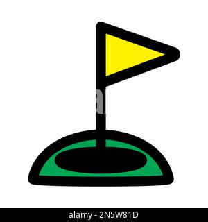 Golf linea icona isolato su sfondo bianco. Icona sottile nera piatta sullo stile moderno. Simbolo lineare e tratto modificabile. Semplice e pixel perfetto Illustrazione Vettoriale