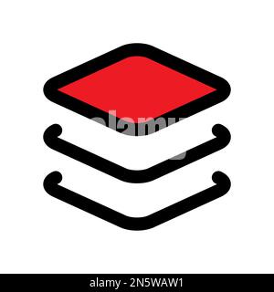 Linea dell'icona livelli isolata su sfondo bianco. Icona sottile nera piatta sullo stile moderno. Simbolo lineare e tratto modificabile. Semplice e pixel perfe Illustrazione Vettoriale