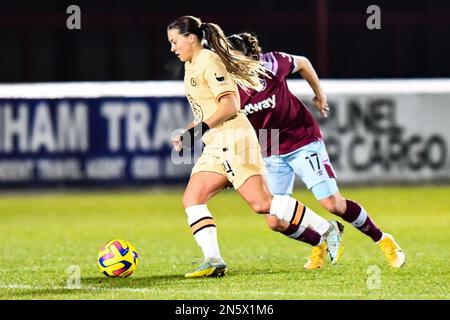 Londra, Regno Unito. 09th Feb, 2023. Dagenham, Inghilterra, 23rd 2022 ottobre: Fran Kirby (14 Chelsea) va avanti durante il gioco di semifinale della Womens Continental League Cup tra West Ham United e Chelsea a Dagenham e il Chigwell Construction Stadium.England di Redbridge. (K Hodgson/SPP) Credit: SPP Sport Press Photo. /Alamy Live News Foto Stock