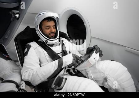 Stati Uniti. 30th Jan, 2023. Membro dell'equipaggio SpaceX Crew-6 Mission Specialist Sultan al Nedayi al Kennedy Space Center in Florida. Credit: SpaceX/ZUMA Press Wire Service/ZUMAPRESS.com/Alamy Live News Foto Stock