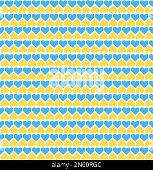 Cuore forme ucraino colori nazionali blu giallo. Illustrazione Vettoriale