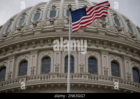 Washington, Stati Uniti. 09th Feb, 2023. Una visione generale degli Stati Uniti Capitol, a Washington, DC, giovedì 9 febbraio 2023. (Graeme Sloan/Sipa USA) Credit: Sipa USA/Alamy Live News Foto Stock