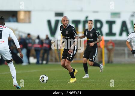 Setubal, Portogallo. 9th Feb, 2023. Angelo Neto (Casa Pia) Calcio/Calcio : Portogallo 'TACA de Portugal Placard' Quarter-Final match tra Casa Pia AC 2-5 CD Nacional all'Estadio do Bonfim di Setubal, Portogallo . Credit: Mutsu Kawamori/AFLO/Alamy Live News Foto Stock