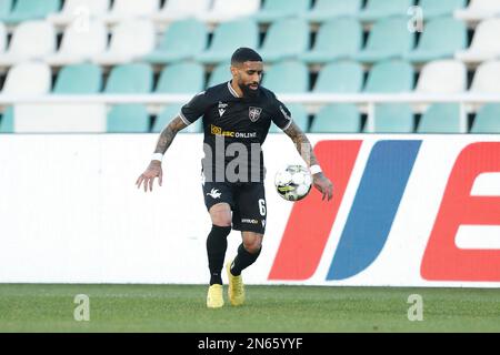 Setubal, Portogallo. 9th Feb, 2023. Derick Poloni (Casa Pia) Calcio/Calcio : Portogallo 'TACA de Portugal Placard' Quarter-Final match tra Casa Pia AC 2-5 CD Nacional all'Estadio do Bonfim di Setubal, Portogallo . Credit: Mutsu Kawamori/AFLO/Alamy Live News Foto Stock