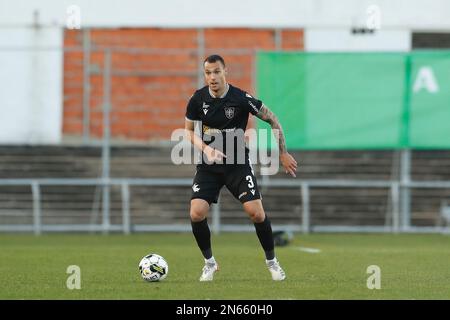 Setubal, Portogallo. 9th Feb, 2023. Joao Nunes (Casa Pia) Calcio/Calcio : Portogallo 'TACA de Portugal Placard' Quarter-Final match tra Casa Pia AC 2-5 CD Nacional all'Estadio do Bonfim di Setubal, Portogallo . Credit: Mutsu Kawamori/AFLO/Alamy Live News Foto Stock