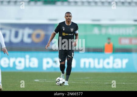 Setubal, Portogallo. 9th Feb, 2023. Vasco Fernandes (Casa Pia) Calcio/Calcio : Portogallo 'TACA de Portugal Placard' Quarter-final match tra Casa Pia AC 2-5 CD Nacional all'Estadio do Bonfim di Setubal, Portogallo . Credit: Mutsu Kawamori/AFLO/Alamy Live News Foto Stock