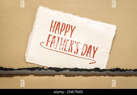 buon giorno del padre - calligrafia su carta d'arte, biglietto d'auguri Foto Stock