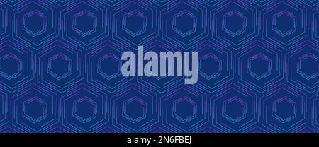 astratto blu viola esagono, trama geometrica sfondo, poligono pattern, concetto di rete Foto Stock