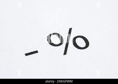 Segno percentuale, segno meno, immagine simbolo, meno interesse Germania Foto Stock