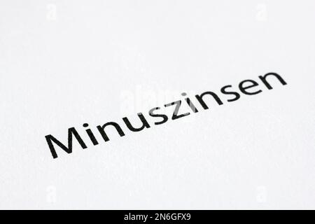 Interesse penalità, meno interesse, immagine simbolica, Germania Foto Stock