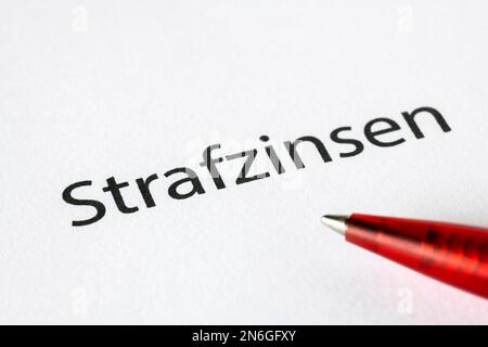 Interesse penalità, meno interesse, immagine simbolica, Germania Foto Stock