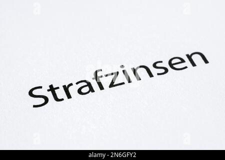 Interesse penalità, meno interesse, immagine simbolica, Germania Foto Stock