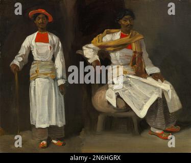 Eugène Delacroix due Studi di un indiano permanente da Calcutta c. 1823/1824 Foto Stock