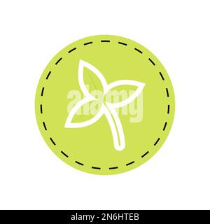 Adesivo vegan food. Logo dei prodotti freschi per i pasti naturali Illustrazione Vettoriale