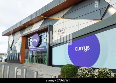 Negozio Currys presso il parco commerciale Fort kinnaird Foto Stock