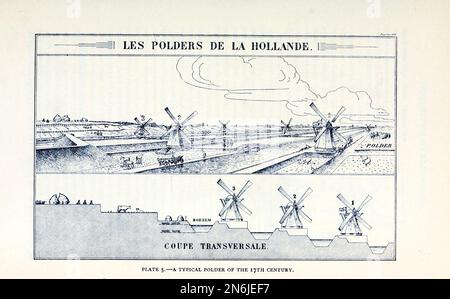 Un Polder tipico del 17th ° secolo dall'articolo ' COME L'OLANDA È STATO FATTO. Di Foster Crowell. Dal Engineering Magazine DEDICATO AL PROGRESSO INDUSTRIALE Volume IX Aprile-Settembre 1895 NEW YORK The Engineering Magazine Co Foto Stock