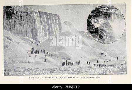 In Winter Grab, Ice Mountain Foot of American Fall e The Horse Shoe dall'articolo famoso scenario su American Railroads dalla rivista Engineering MAGAZINE DEDICATO AL PROGRESSO INDUSTRIALE Volume IX Aprile-Settembre, 1895 NEW YORK The Engineering Magazine Co Foto Stock