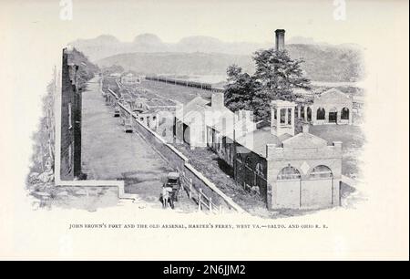 John Brown's Fort and Old Arsenal, Harper's Ferry, West Virginia - Balo e Ohio R. scenario sulle American Railroads dalla rivista Engineering MAGAZINE DEDICATA AL PROGRESSO INDUSTRIALE Volume IX aprile - settembre 1895 NEW YORK The Engineering Magazine Co Foto Stock