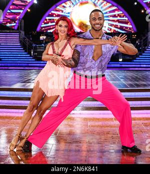 Dianne Buswell e Tyler West hanno partecipato alla fotocall di lancio del "Strictly come Dancing: The Live Tour" all'Utilita Arena di Birmingham, Regno Unito Foto Stock