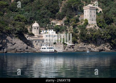 Abbazia San Fruttuoso di Camogli, Liguria, Italia Foto Stock