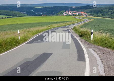 Trendelburg, distretto di Kassel, Weser Uplands, Weserbergland, Assia, Germania Foto Stock