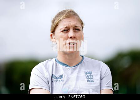 Foto del file datata 24-08-2022 di Heather Knight, che si aspetta che l'asta inaugurale della Premier League di lunedì si trasformi in testa durante la Coppa del mondo del T20, ma il capitano inglese insisteva "non è necessario essere un elefante nella stanza". Data di emissione: Venerdì 10 febbraio 2023. Foto Stock