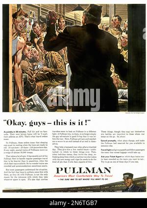 1943 - questo è tutto! Pullman - pubblicità americana (USA) durante la seconda guerra mondiale Foto Stock