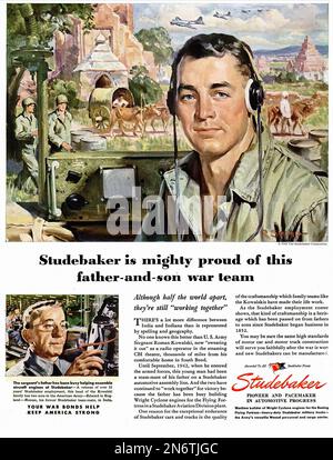 Studebaker - pubblicità americana (USA) durante la seconda guerra mondiale Foto Stock