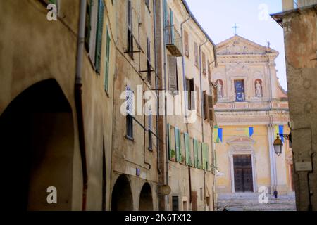 cattedrale di saint michel de Sospel, vallee de la Bevera, Alpes Maritimes, 06, Cote d'Azur, Francia Foto Stock