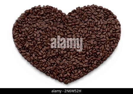 I chicchi di caffè arrostiti si diffondono come sfondo, cibo e bevande da asporto Foto Stock