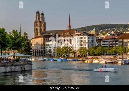 Grossmünster, Zurigo, Svizzera Foto Stock