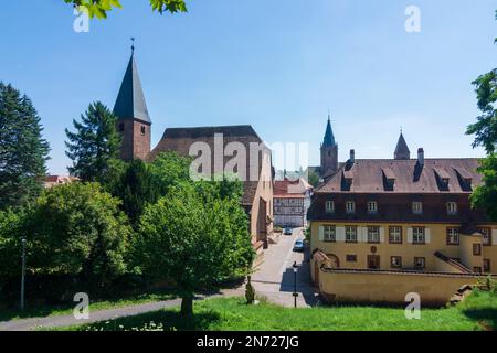 Wissembourg (Weißenburg), Eglise Saint-Jean. (chiesa Johanneskirche), Città Vecchia in Alsazia (Elsass), basso Reno (Unterelsass), Francia Foto Stock